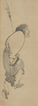 Jittoku, Puppies, and Hotei, Nagasawa Rosetsu (Japanese, 1754–1799), Triptych of hanging scrolls; ink on paper, Japan
